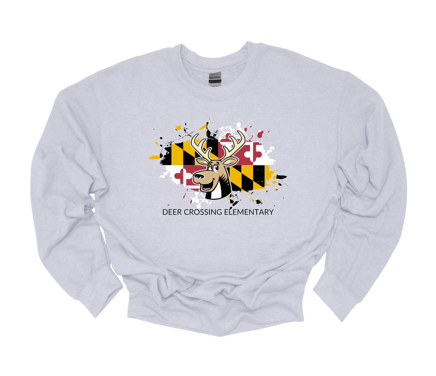 Deer Crossing Elementary-  Maryland Flag Design  Sweatshirt