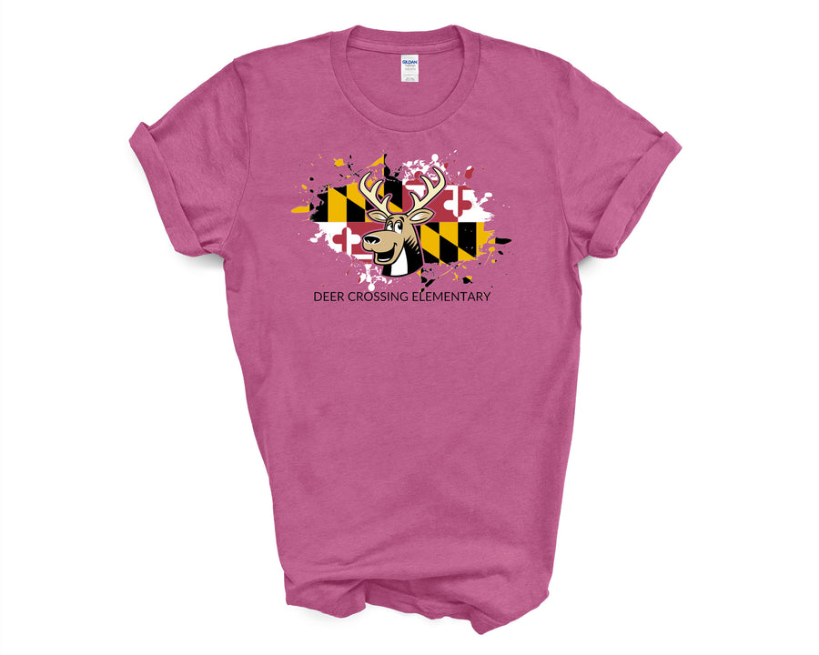 Deer Crossing Elementary-  Maryland Flag Design Shirt