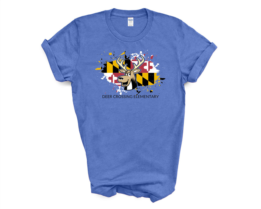 Deer Crossing Elementary-  Maryland Flag Design Shirt