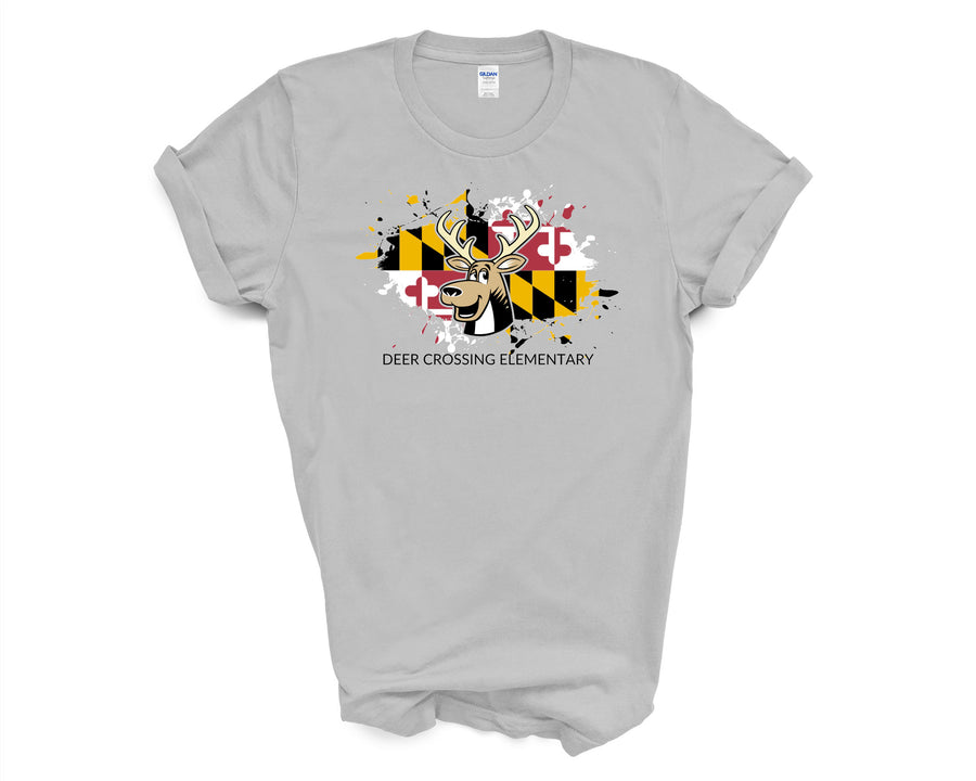 Deer Crossing Elementary-  Maryland Flag Design Shirt