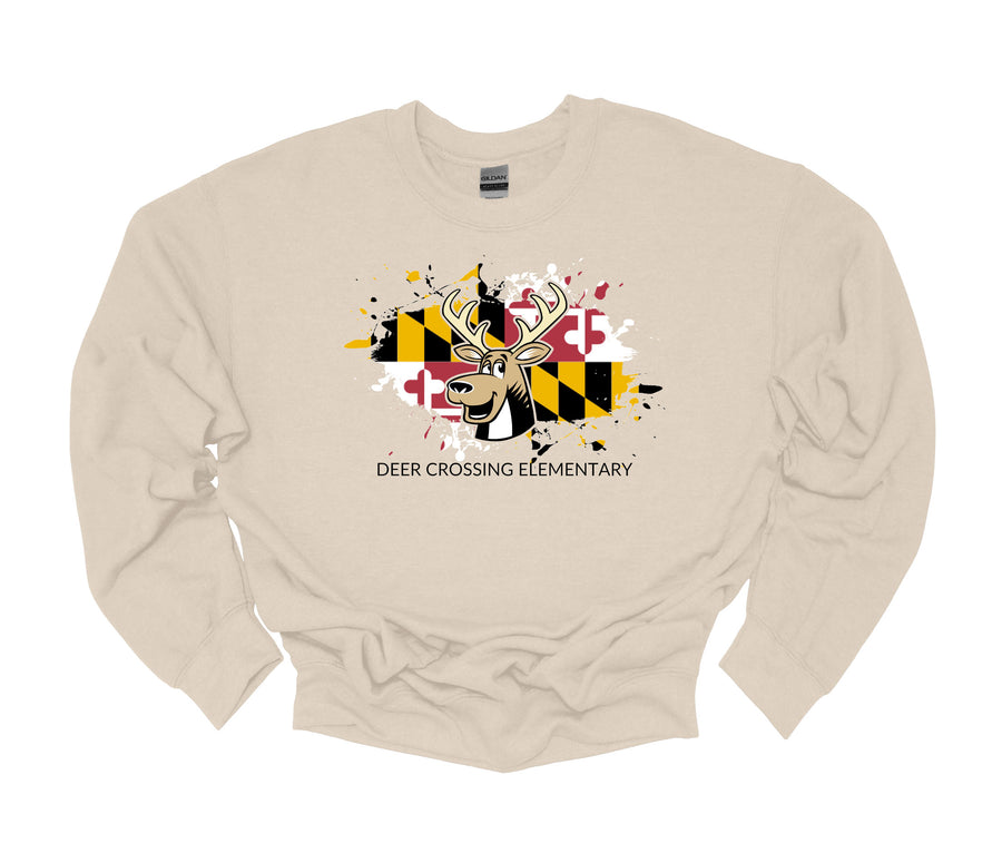 Deer Crossing Elementary-  Maryland Flag Design  Sweatshirt