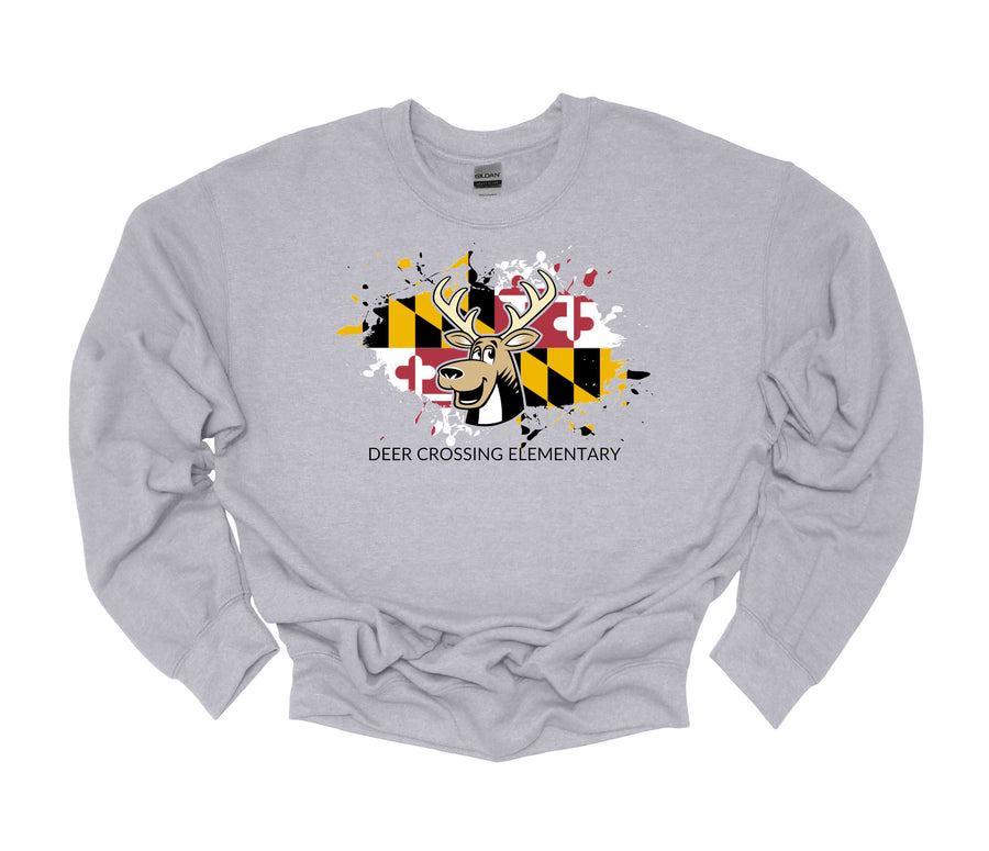 Deer Crossing Elementary-  Maryland Flag Design  Sweatshirt