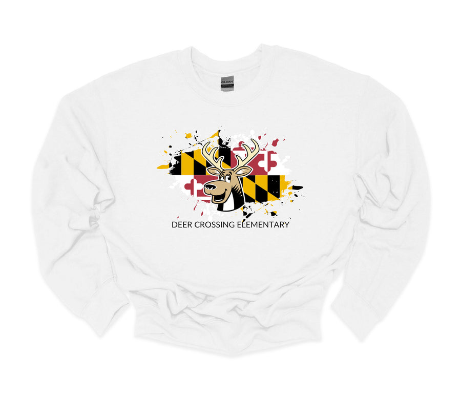 Deer Crossing Elementary-  Maryland Flag Design  Sweatshirt