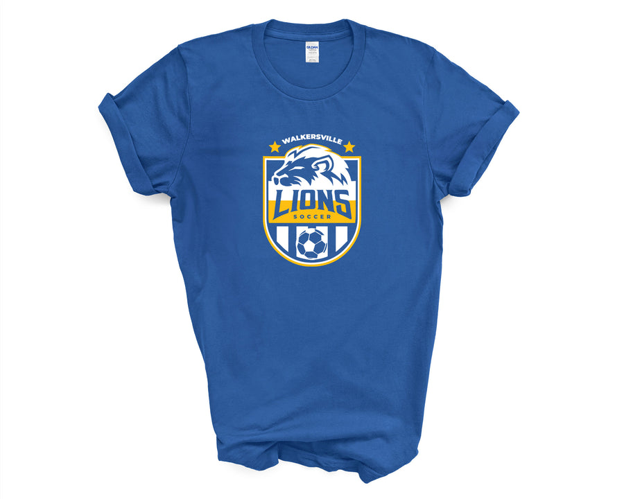 Walkersville Lions Soccer Outline Crest- Softstyle Shirt