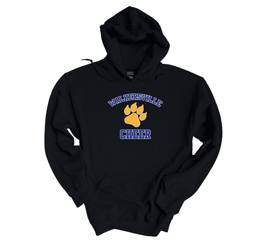 Walkersville cheer with paw in middle hoodie