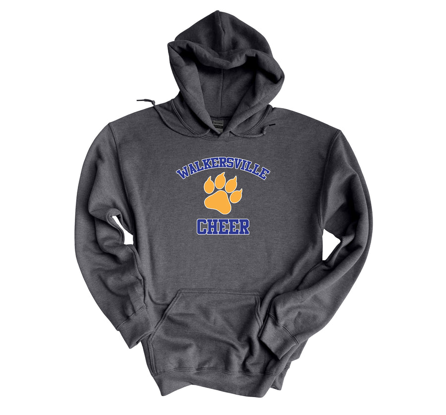 Walkersville cheer with paw in middle hoodie