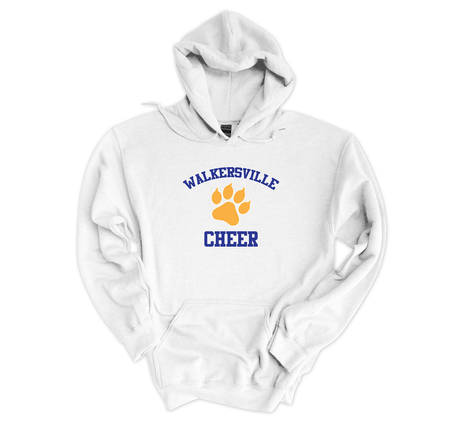 Walkersville cheer with paw in middle hoodie